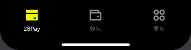 Fixed bottom menu: 28Pay selected, Wallet, More
